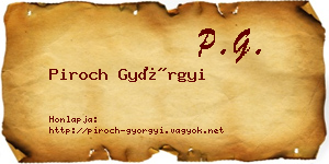 Piroch Györgyi névjegykártya